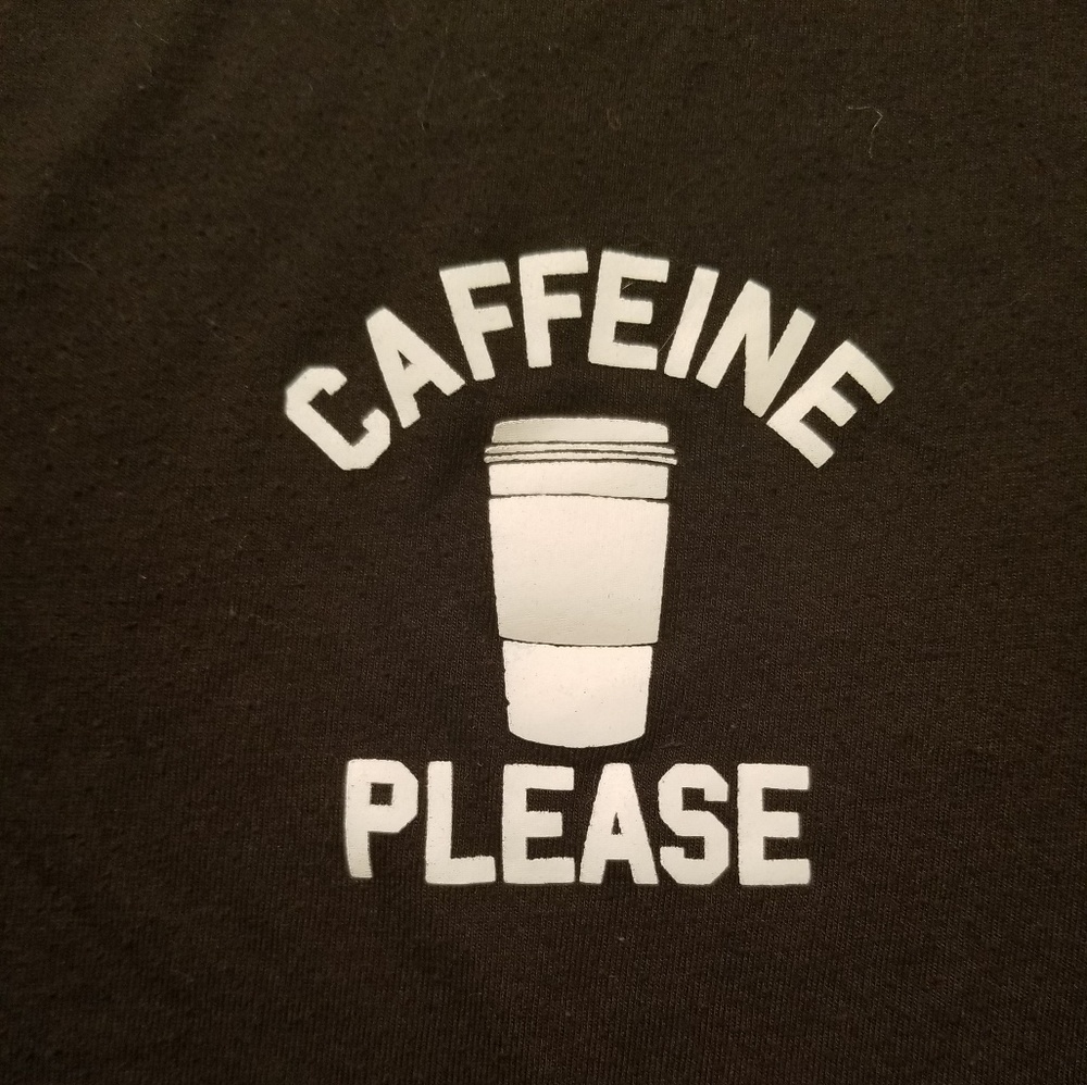 Juniors L Caffeine Please Graphic Tee